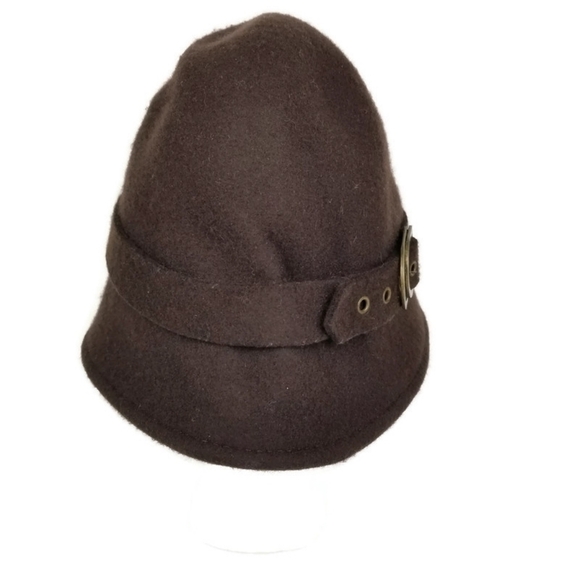 Target 100% Wool Cloche Hat Brown Bucket Evening Wedding Retro 20's Womens OS - Picture 4 of 7